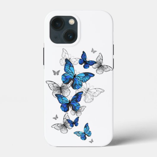 Blue Flying Butterflies Morpho Case-Mate iPhone Hülle (Rückseite)