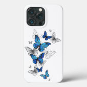 Blue Flying Butterflies Morpho Case-Mate iPhone Hülle (Rückseite)