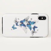 Blue Flying Butterflies Morpho Case-Mate iPhone Hülle (Rückseite (Horizontal))