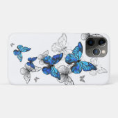Blue Flying Butterflies Morpho Case-Mate iPhone Hülle (Rückseite (Horizontal))
