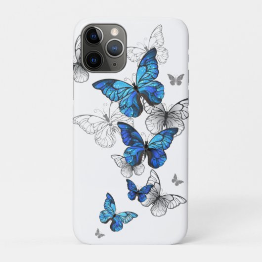 Blue Flying Butterflies Morpho Case-Mate iPhone Hülle (Rückseite)