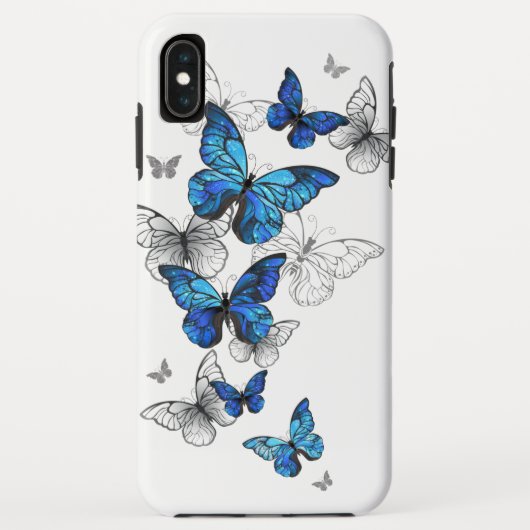Blue Flying Butterflies Morpho Case-Mate iPhone Hülle (Rückseite)