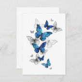 Blue Flying Butterflies Morpho Dankeskarte (Vorne/Hinten)