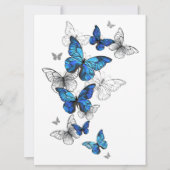 Blue Flying Butterflies Morpho Einladung (Vorderseite)