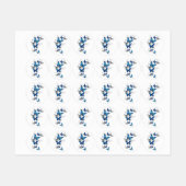 Blue Flying Butterflies Morpho Etiketten (Blatt)
