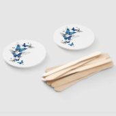 Blue Flying Butterflies Morpho Fächer (Non-assembled)