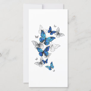 Blue Flying Butterflies Morpho Feiertagskarte