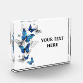 Blue Flying Butterflies Morpho Fotoblock (Links)