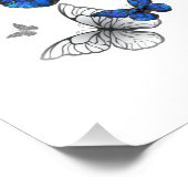 Blue Flying Butterflies Morpho Fotodruck (Ecke)