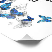 Blue Flying Butterflies Morpho Fotodruck (Ecke)