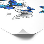 Blue Flying Butterflies Morpho Fotodruck (Ecke)