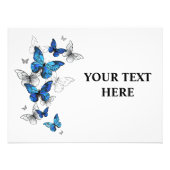 Blue Flying Butterflies Morpho Fotodruck (Vorne)