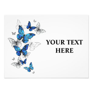 Blue Flying Butterflies Morpho Fotodruck