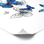 Blue Flying Butterflies Morpho Fotodruck (Ecke)
