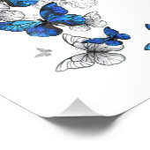 Blue Flying Butterflies Morpho Fotodruck (Ecke)