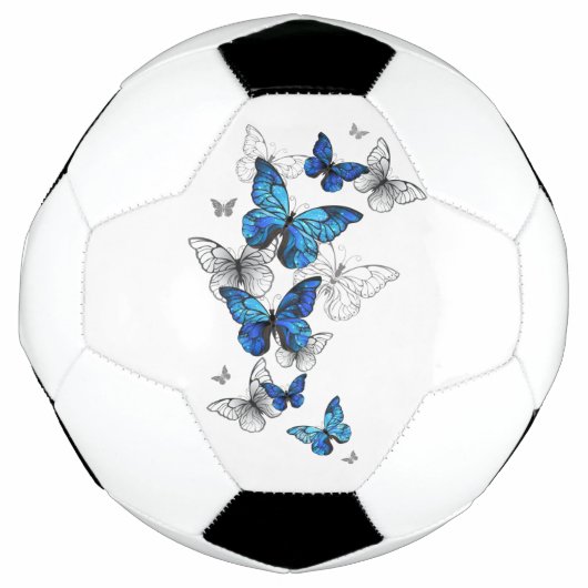 Blue Flying Butterflies Morpho Fußball (Vorderseite)