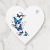 Blue Flying Butterflies Morpho Geschenkanhänger (Rückseite)