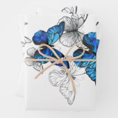Blue Flying Butterflies Morpho Geschenkpapier Set (Beispiel)
