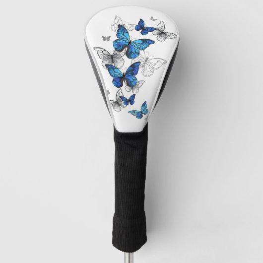 Blue Flying Butterflies Morpho Golf Headcover (Vorderseite)