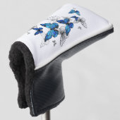 Blue Flying Butterflies Morpho Golf Headcover (3/4 Vorderseite)
