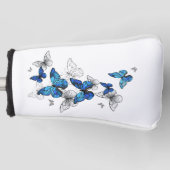 Blue Flying Butterflies Morpho Golf Headcover (Vorderseite)