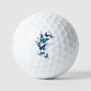 Blue Flying Butterflies Morpho Golfball
