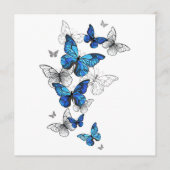 Blue Flying Butterflies Morpho Hinweiskarte (Vorderseite)