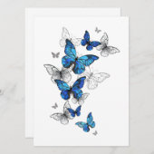 Blue Flying Butterflies Morpho Hinweiskarte (Vorne/Hinten)