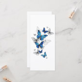 Blue Flying Butterflies Morpho Karte (Vorderseite/Rückseite Beispiel)