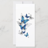 Blue Flying Butterflies Morpho Karte (Vorderseite)