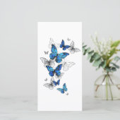 Blue Flying Butterflies Morpho Karte (Stehend Vorderseite)