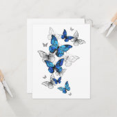 Blue Flying Butterflies Morpho Karte (Vorderseite/Rückseite Beispiel)