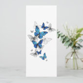 Blue Flying Butterflies Morpho Karte (Stehend Vorderseite)