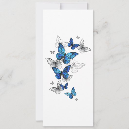 Blue Flying Butterflies Morpho Karte (Vorderseite)