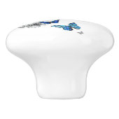 Blue Flying Butterflies Morpho Keramikknauf (Seitenansicht)