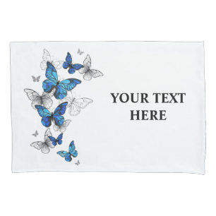 Blue Flying Butterflies Morpho Kissenbezug