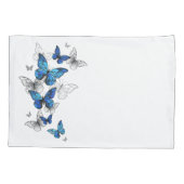 Blue Flying Butterflies Morpho Kissenbezug (Rückseite)