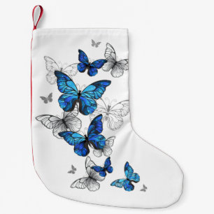 Blue Flying Butterflies Morpho Kleiner Weihnachtsstrumpf