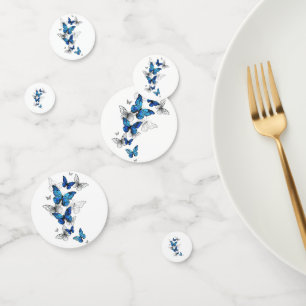 Blue Flying Butterflies Morpho Konfetti