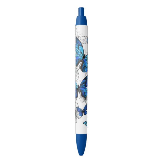 Blue Flying Butterflies Morpho Kugelschreiber (Vorderseite Vertikal)