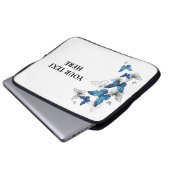 Blue Flying Butterflies Morpho Laptopschutzhülle (Vorne Knopf)