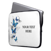 Blue Flying Butterflies Morpho Laptopschutzhülle (Vorderseite Links)