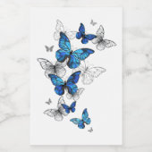 Blue Flying Butterflies Morpho Lebensmitteletikett (Einzelnes Label)