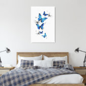 Blue Flying Butterflies Morpho Leinwanddruck (Insitu (Schlafzimmer))