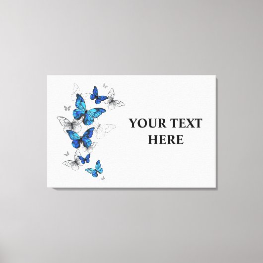 Blue Flying Butterflies Morpho Leinwanddruck (Vorderseite)