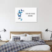 Blue Flying Butterflies Morpho Leinwanddruck (Insitu (Schlafzimmer))