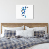 Blue Flying Butterflies Morpho Leinwanddruck (Insitu (Schlafzimmer))