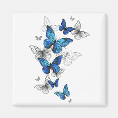 Blue Flying Butterflies Morpho Magnet (Vorne)