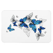 Blue Flying Butterflies Morpho Magnet (Horizontal)