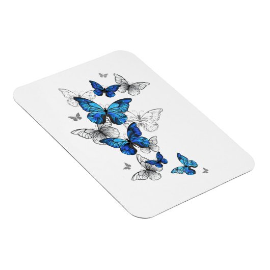 Blue Flying Butterflies Morpho Magnet (Rechte Seite)